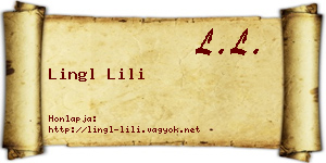 Lingl Lili névjegykártya